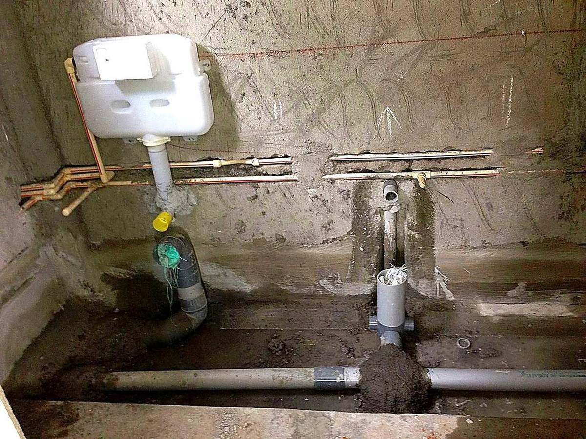 Pipe rough-in for a new bathroom — Apex Plumbing Solutions, Gomti Nagar, Lucknow