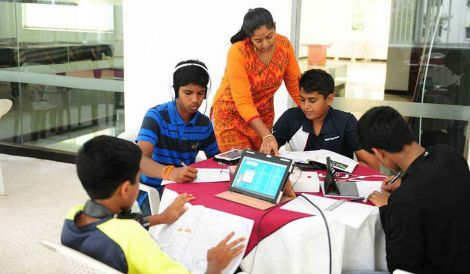 Small group tuition session in progress