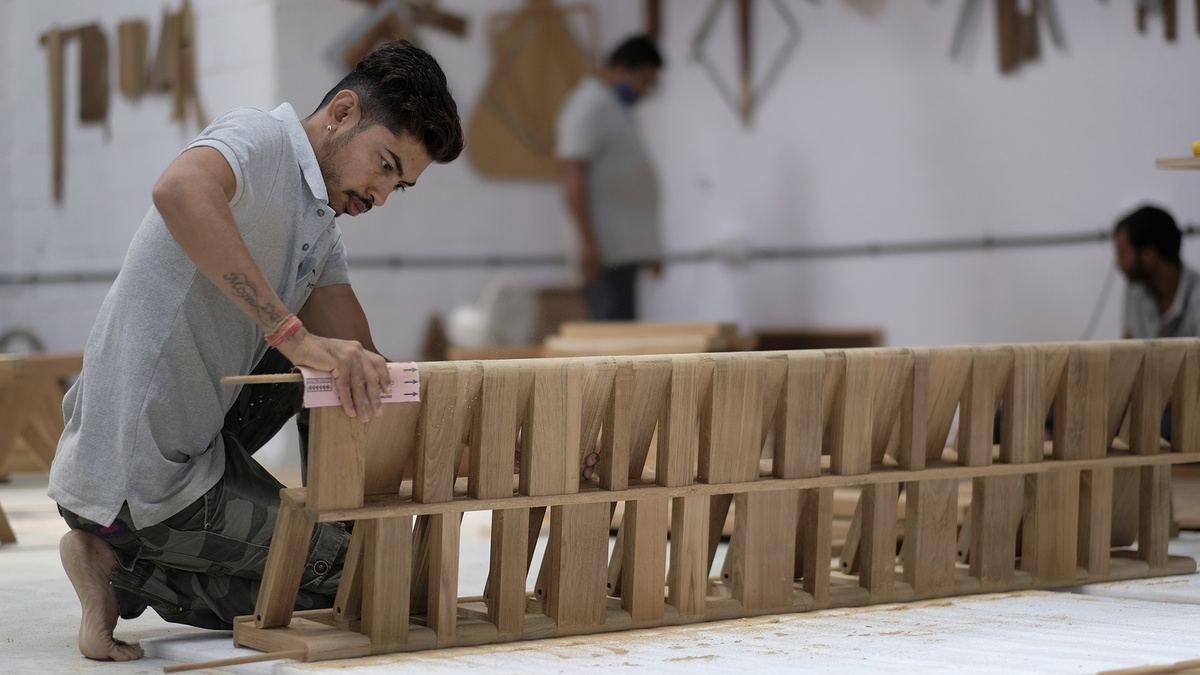 Furniture sanding in our workshop — Furnext Decor, Indira Nagar, Lucknow