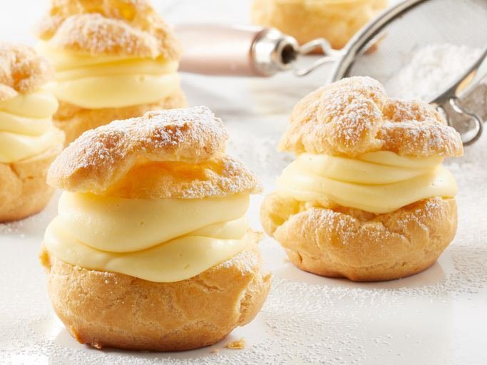 Cream puffs at Globe Bakery, Kaiserbagh Lucknow