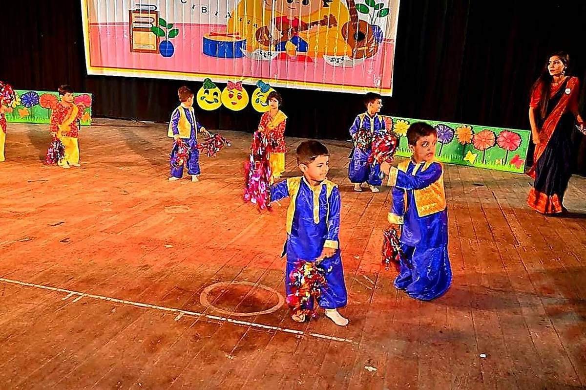 Preschool annual day stage performance by children