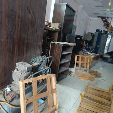 Furniture workshop interior at Lucknow Furniture House, custom carpentry Transport Nagar Lucknow
