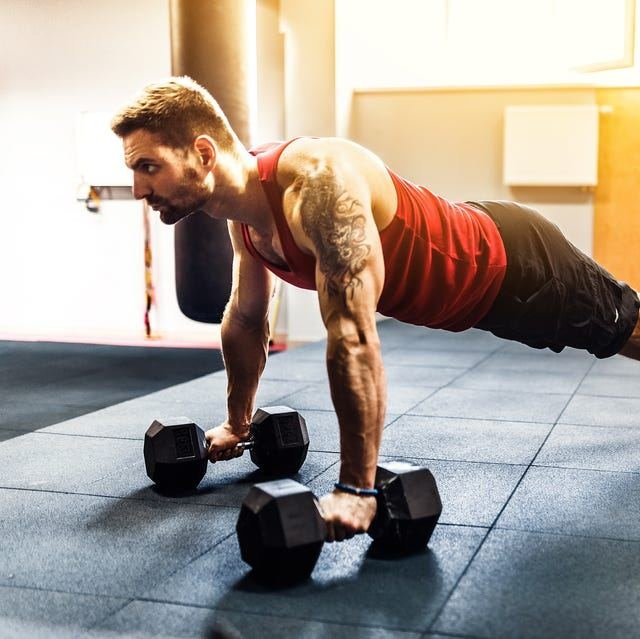 Push-up on dumbbells