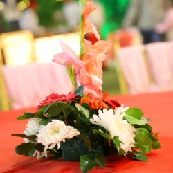 Wedding event table floral centerpiece detail shot by Nirmal Photo and Films