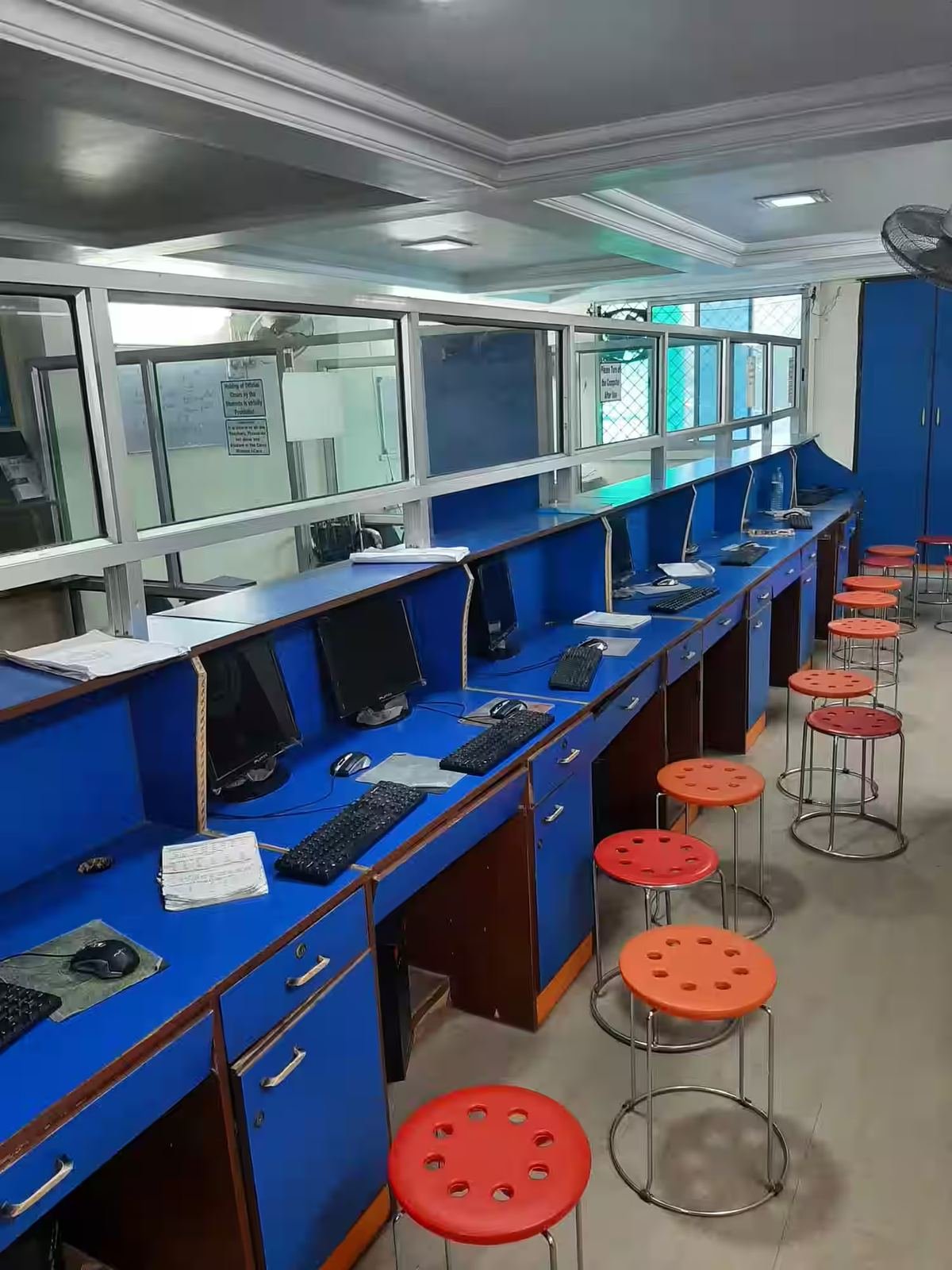 Computer lab with workstations at NTCI New Training Computer Institute Daliganj
