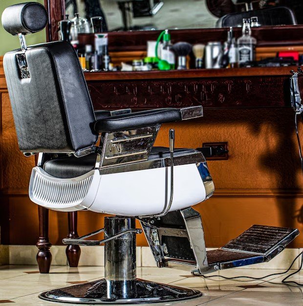 Vintage barber chair in barbershop