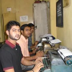 Students during a typing practice session