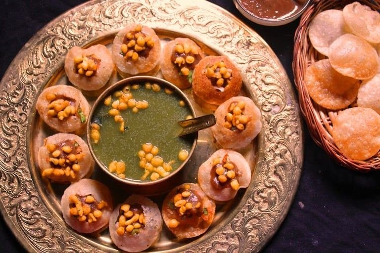 Pani puri golgappa platter at Shukla Chaat House Hazratganj
