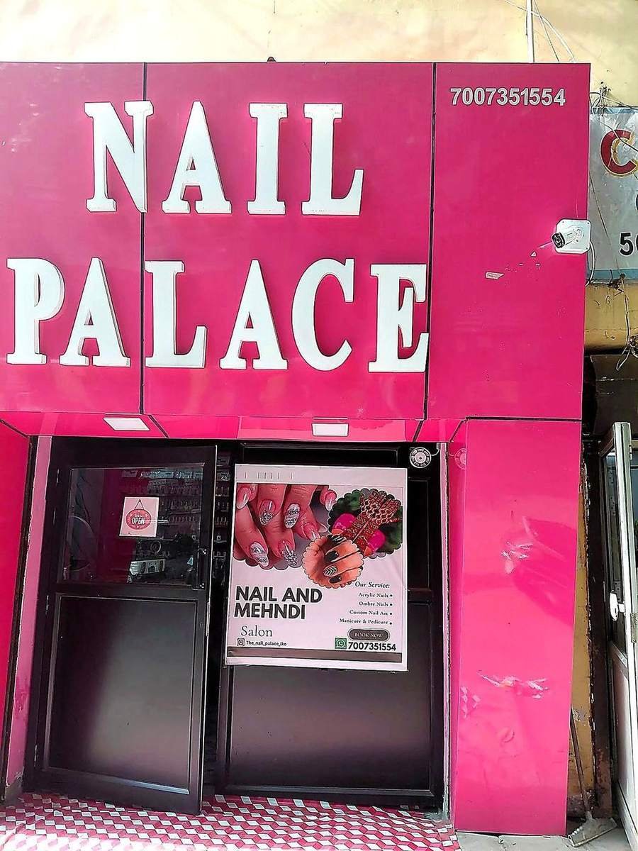 The Nail Palace pink storefront in Charbagh Lucknow