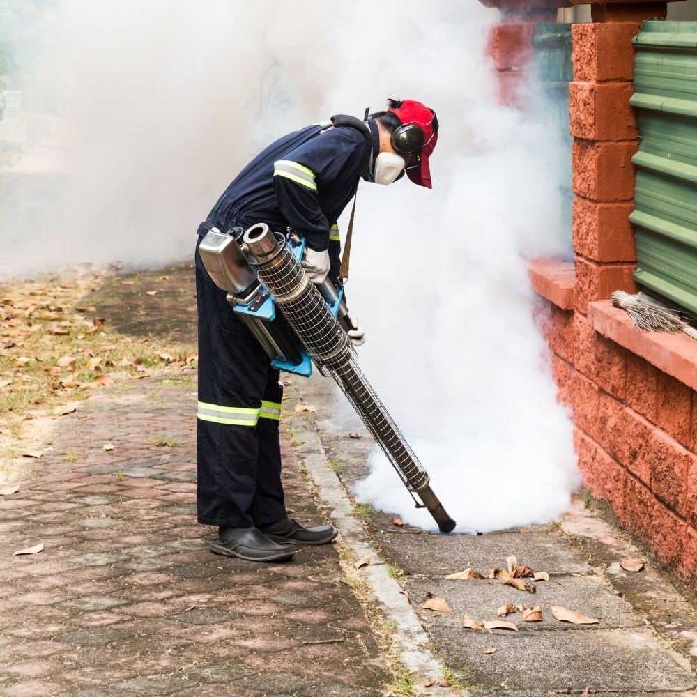 Unite Pest Solutions technician carrying out fogging treatment in Gomti Nagar, Lucknow