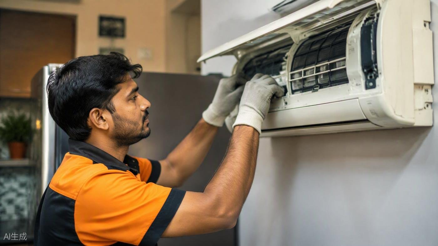 Zain Refrigeration technician repairing a refrigerator at a home in Wazirbagh, Lucknow