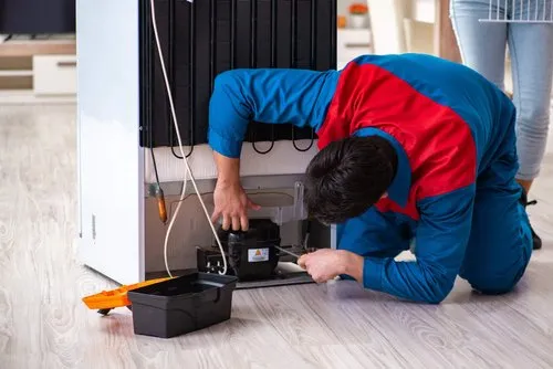 Refrigerator compressor repair at a customer's home — refrigerator repair in Wazirbagh Mohallah, Lucknow